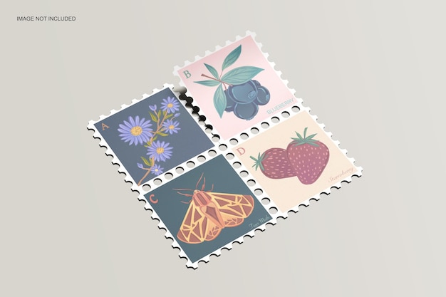 PSD postage stamp mockup