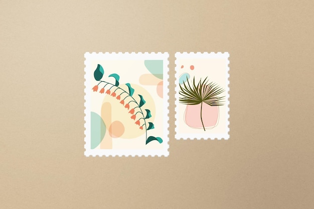 Postage stamp mockup