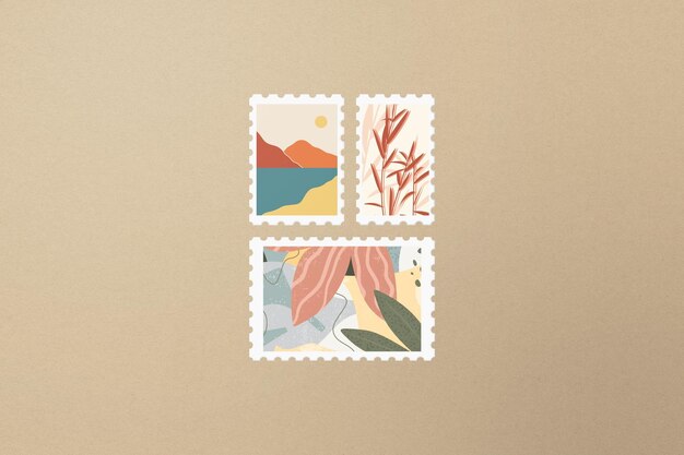 PSD postage stamp mockup