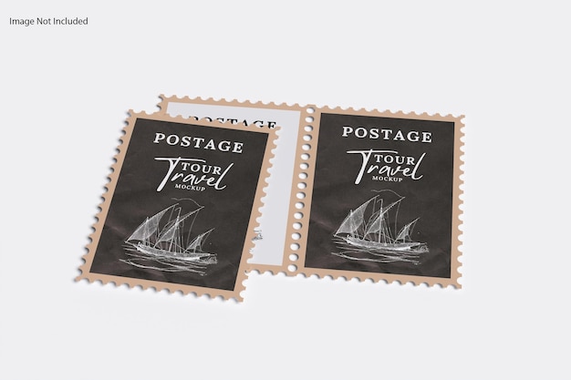 Postage stamp mockup