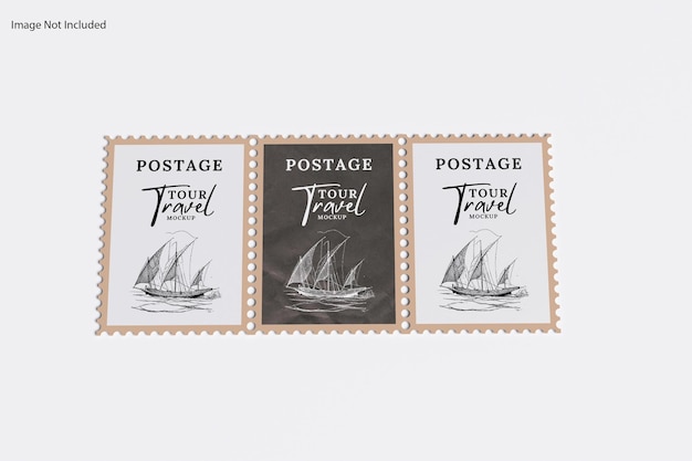 PSD postage stamp mockup