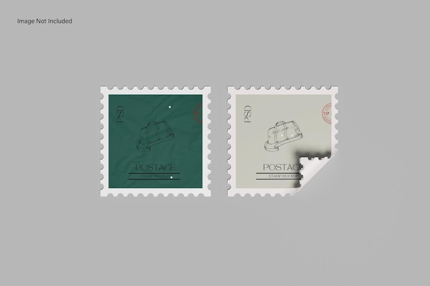 Postage stamp mockup