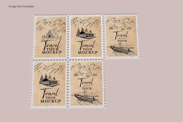 PSD postage stamp mockup