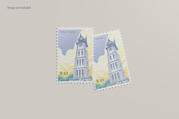 PSD postage stamps mockup