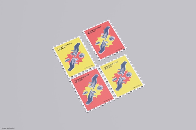 PSD postage stamps mockup