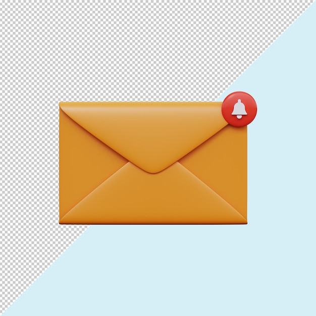 Postal envelope with notice 3d render