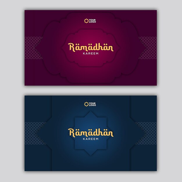 PSD postcard design ramadan kareem modern simple ramadan banner design ramadan kareem set design post 3