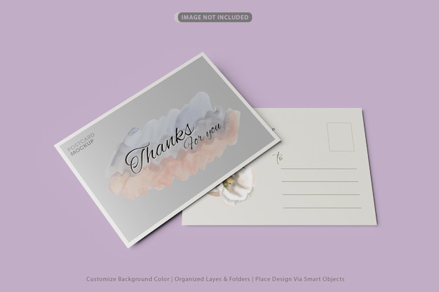 PSD postcard or giftcard mockup