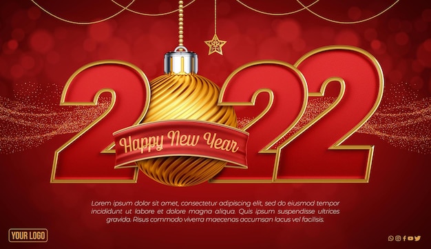 Postcard Happy New Year 2022