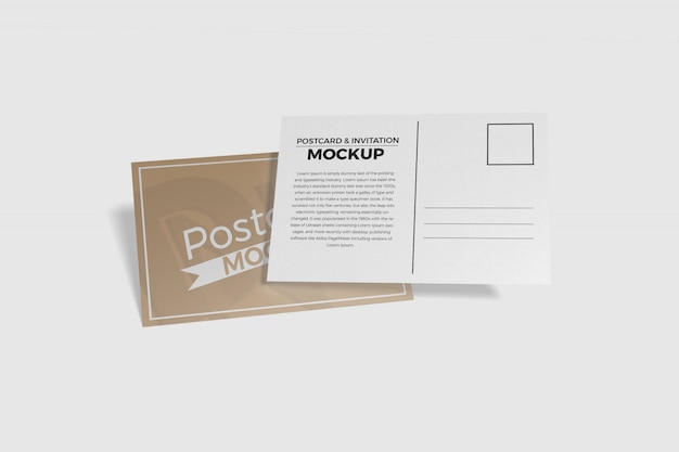 Postcard and invitation mockup