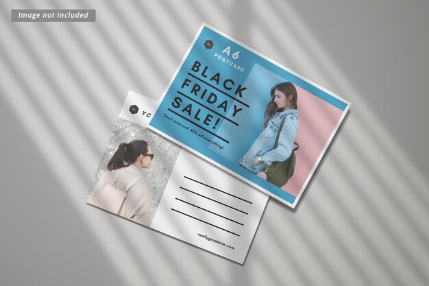 PSD postcard or invitation mockup