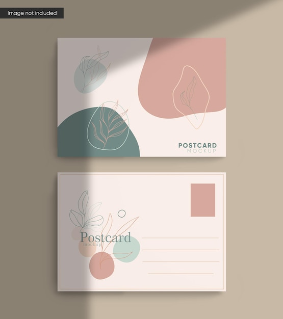 PSD cartolina mockup vista dall'alto