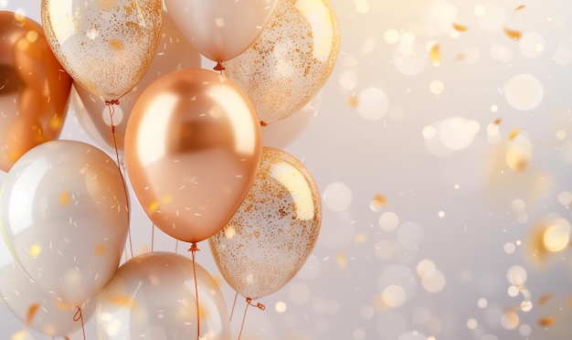 PSD postcard template background with balloons