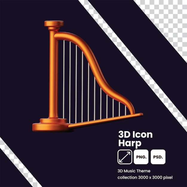 PSD a poster for 3d icon harp.