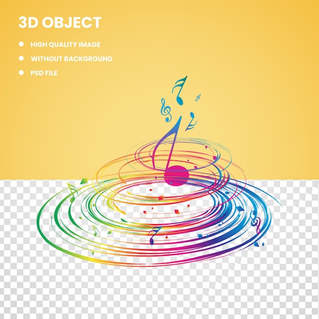 PSD a poster for 3d object with a colorful background.