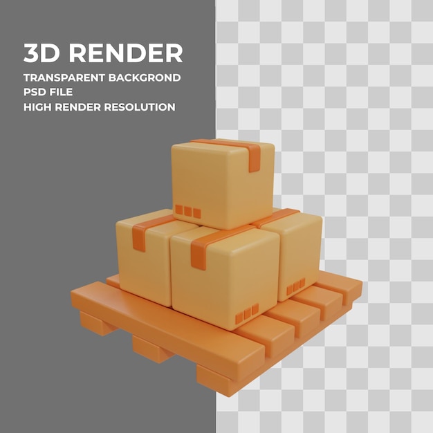 PSD a poster for 3d render with a stack of boxes.