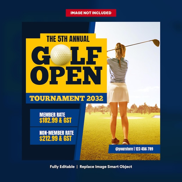 A poster for the 5th annual golf open tournament