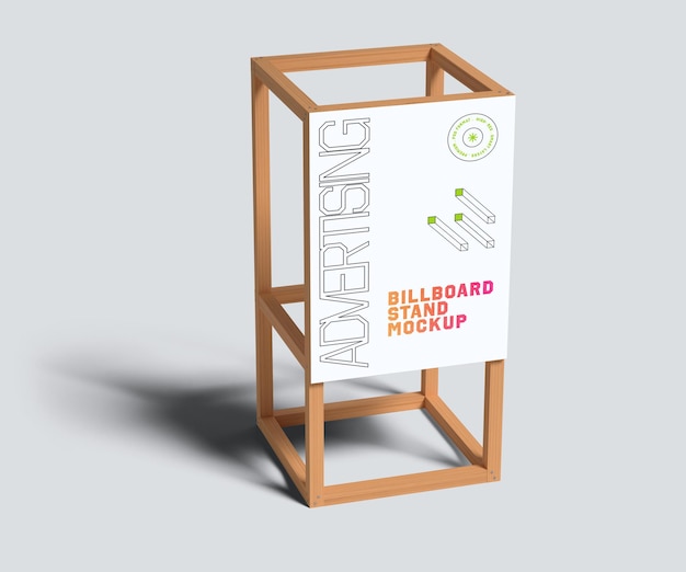 PSD poster advertising wooden frame mockup