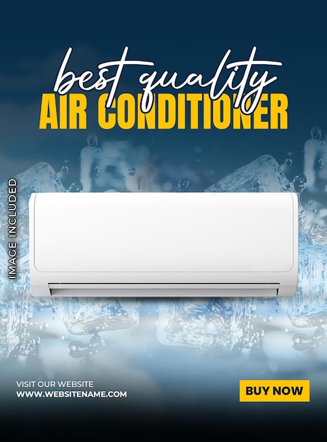 PSD a poster for air conditioner ads promotion template