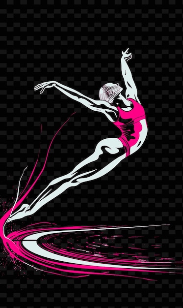 PSD un poster per una ballerina di ballet con uno sfondo rosa