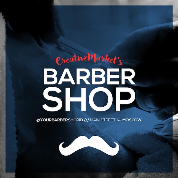 PSD a poster for barber shop that says barber shop