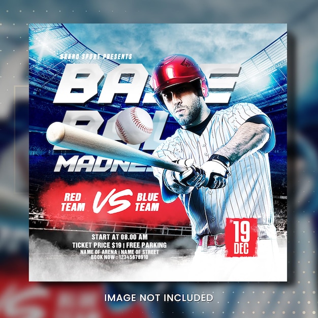 レッドボールという野球の試合のポスター。