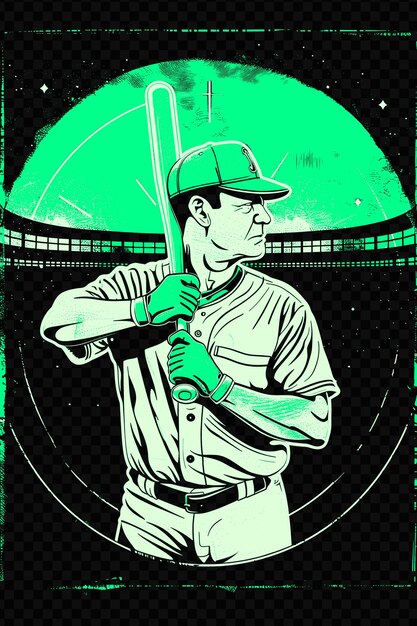 PSD a poster of a baseball player with a bat in his hand