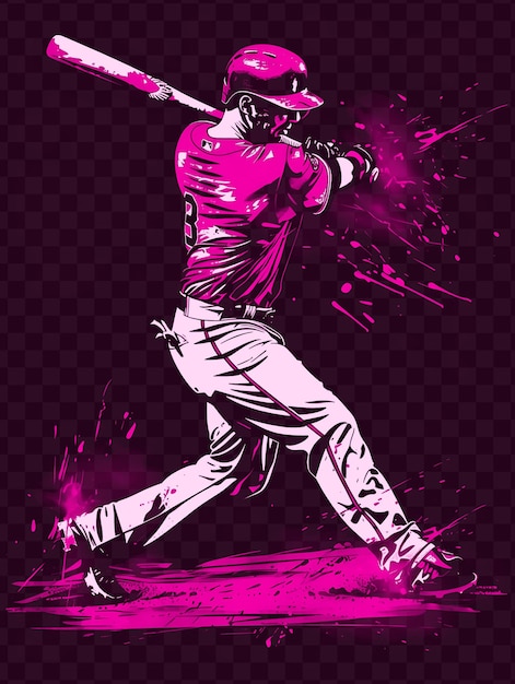 PSD a poster of a baseball player with a pink paint on his pants