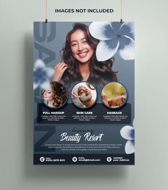 a poster for a beauty queen with a flower on the top