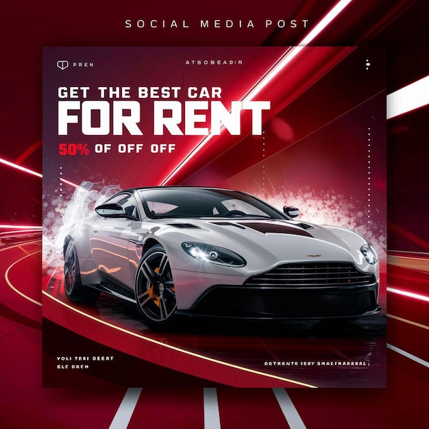 a poster for the best car for rent