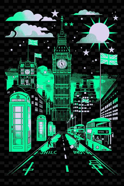 PSD un poster per il big ben e il big ben