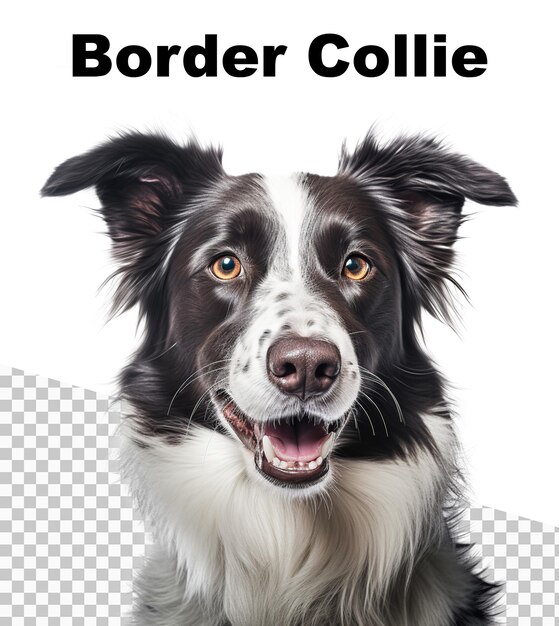 A poster of a Border Collie dog and the words Border Collie on the top