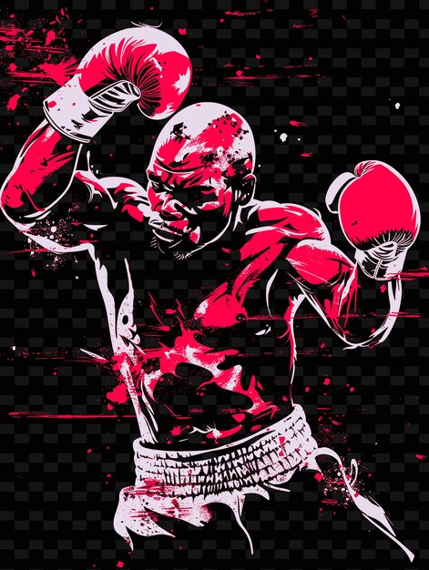 PSD a poster for a boxing match with a red boxing glove