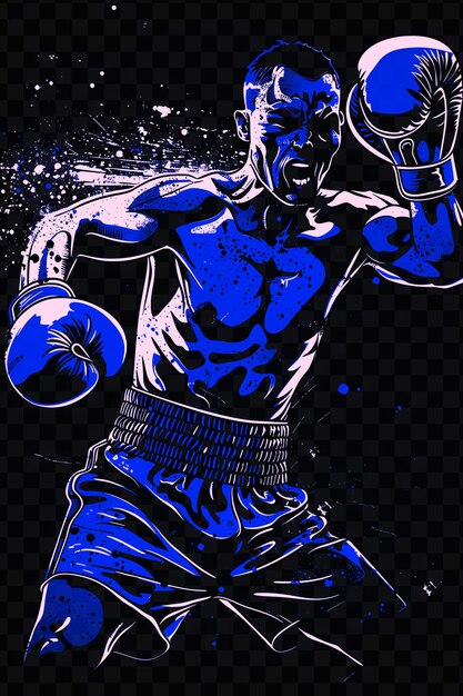 PSD a poster of a boxing player with boxing gloves on it