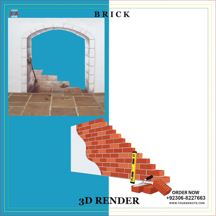 PSD a poster for brick is titled brick is being built