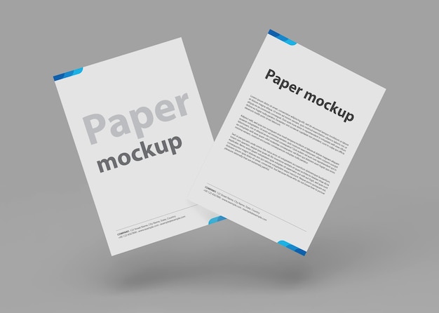 Poster Brochure Flyer Mockup 3D Rendering Paper sheet A4 on isolated background Blank flyer paper