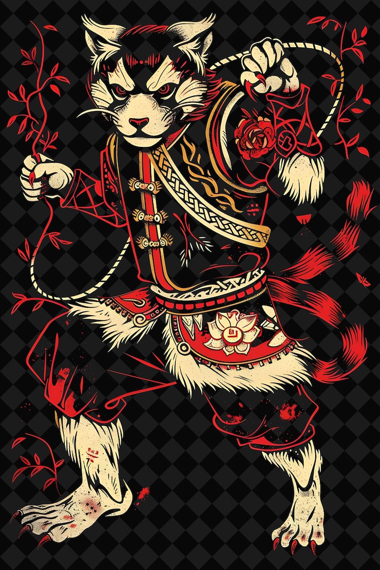 PSD a poster for a cat called the wolf with a sword