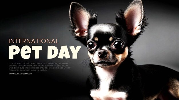 PSD poster chihuahua background balck