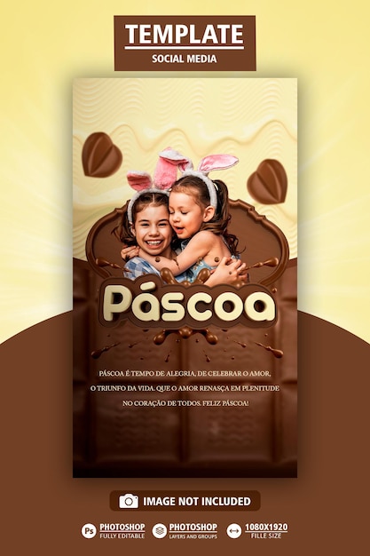 A poster for a chocolate bar with two children hugging