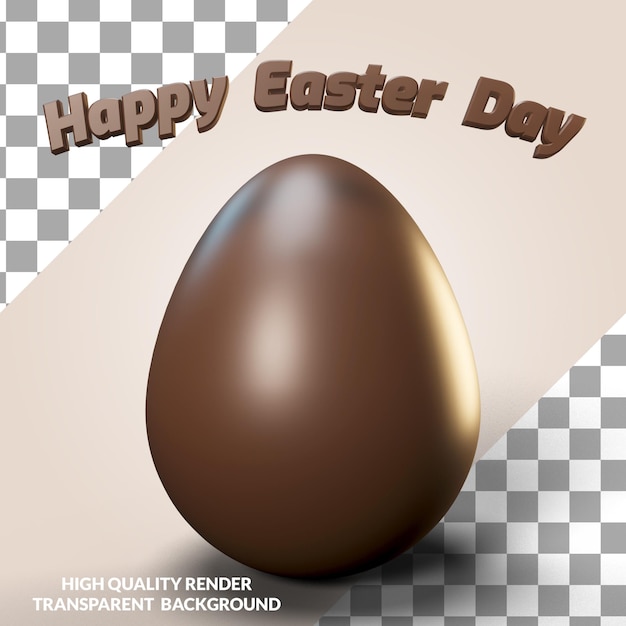 PSD a poster for a chocolate egg with the words happy easter day on it.