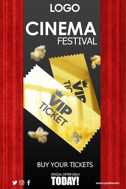 Un poster per il festival del cinema al cinema.