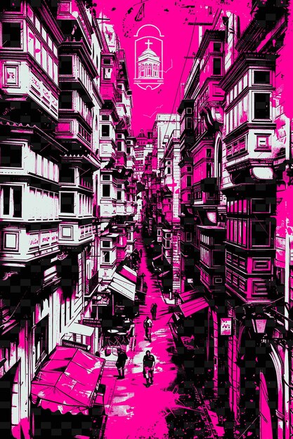 PSD a poster for a city called the pink city