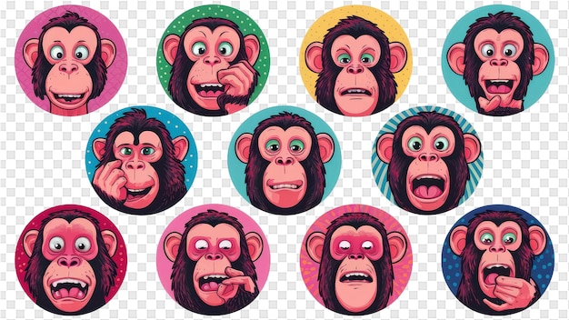 PSD un poster di una collezione di scimmie divertenti
