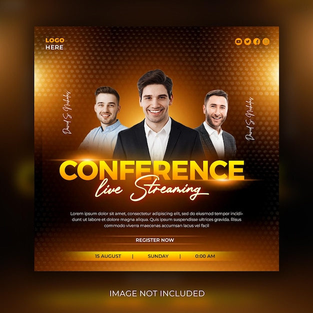 PSD a poster for a conference live streaming event church flyer template sunday service flyer