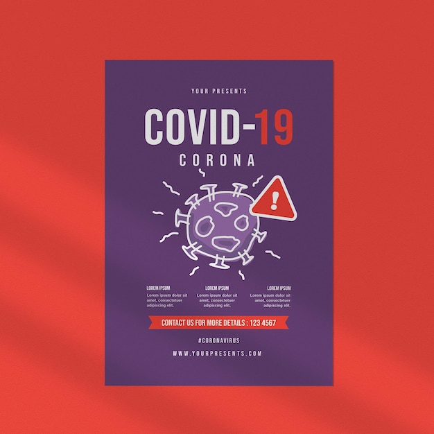 PSD un poster per il coronavirus che è in mostra.