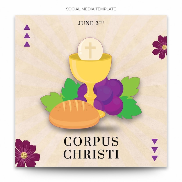 PSD a poster for corpus christi with a cross on it