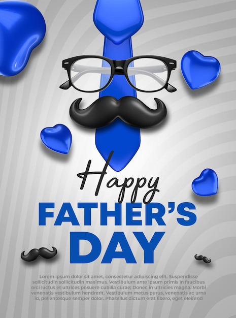 a poster for dads days day with glasses and a mustache