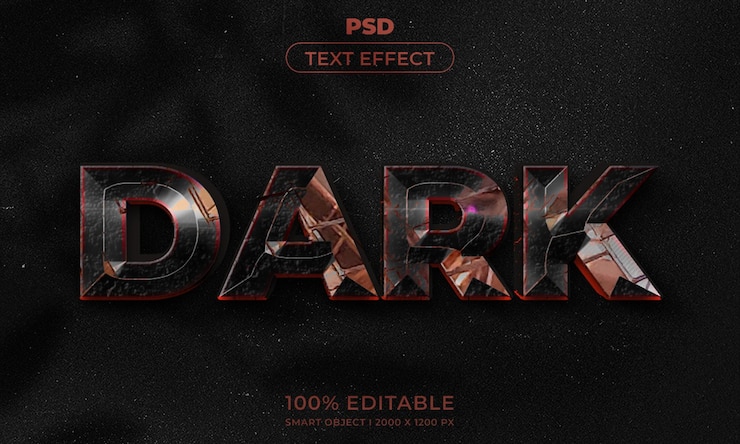 PSD a poster for the dark text effect