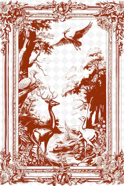 A poster for a deer and a deer with a deer in the background