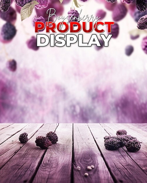 PSD a poster design for product presentation with boysenberry